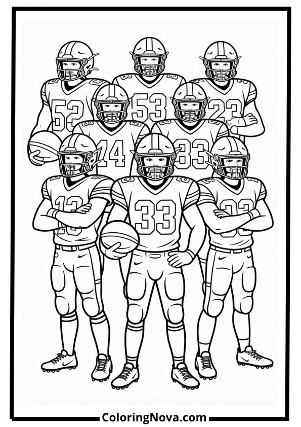 All-Star Team Pose Coloring Page