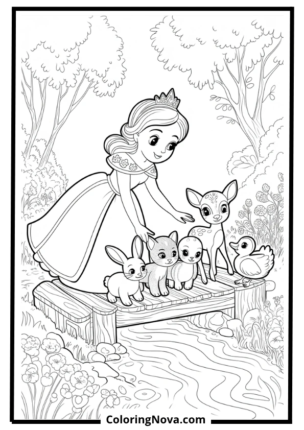 Animal Bridge Walk Coloring Page