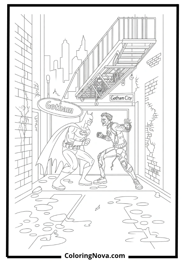 Batman vs. Joker Coloring Page
