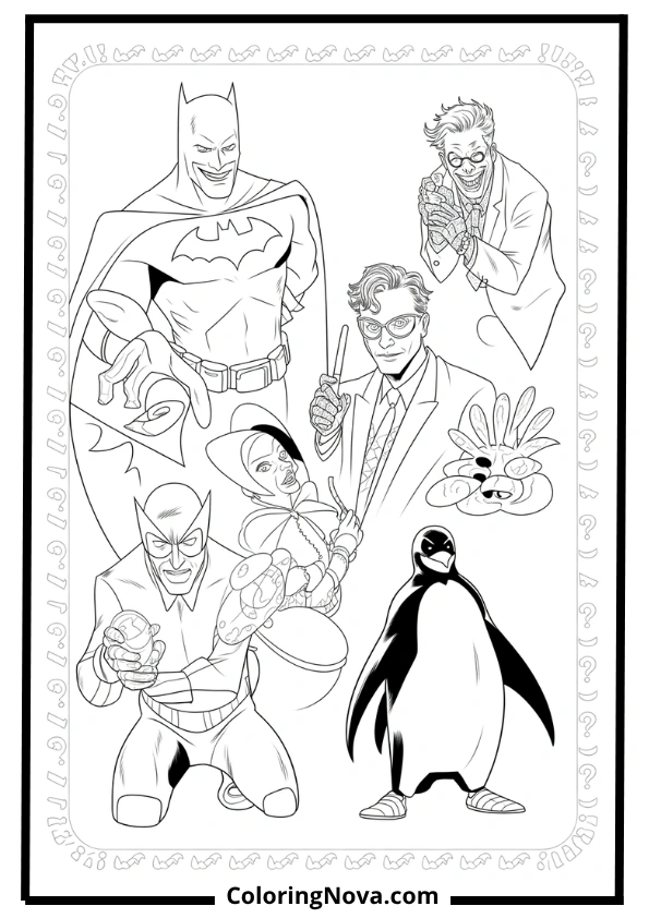 Batman’s Villains Coloring Page