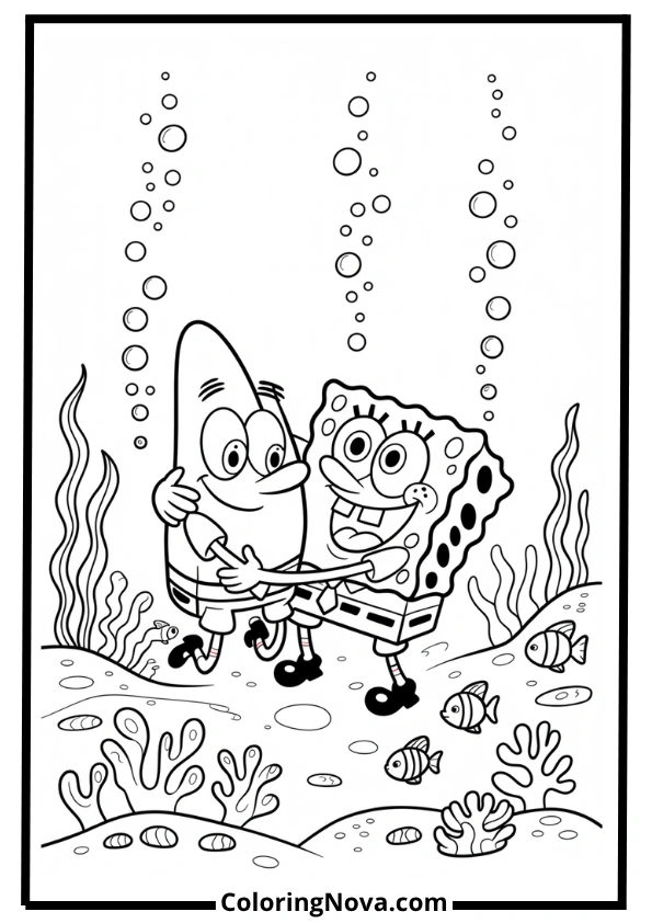 Best Friends SpongeBob and Patrick Coloring Page