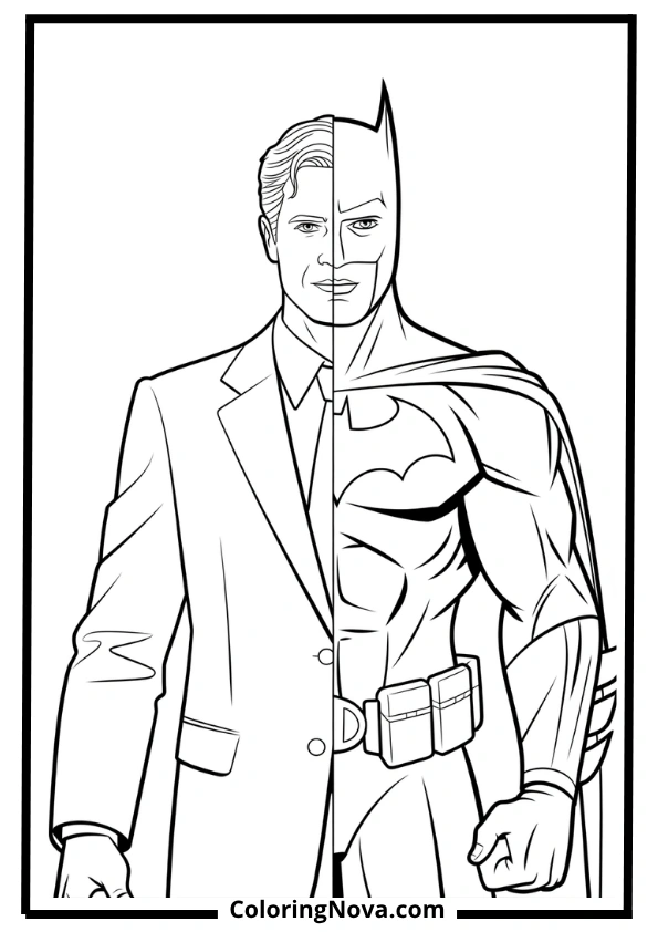 Bruce Wayne to Batman Coloring Page