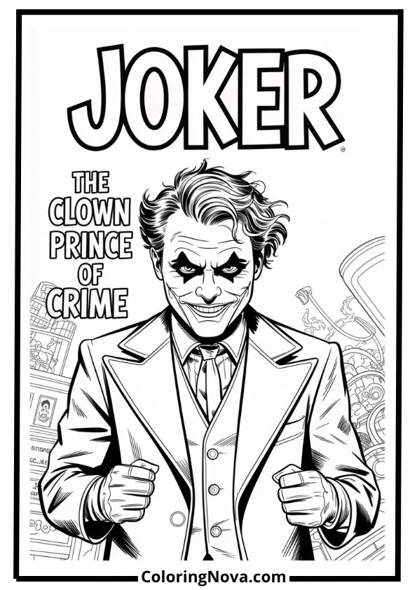 Comic Cover Joker Coloring Page