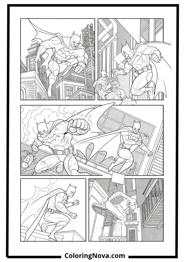 Comic Panel Batman Coloring Page