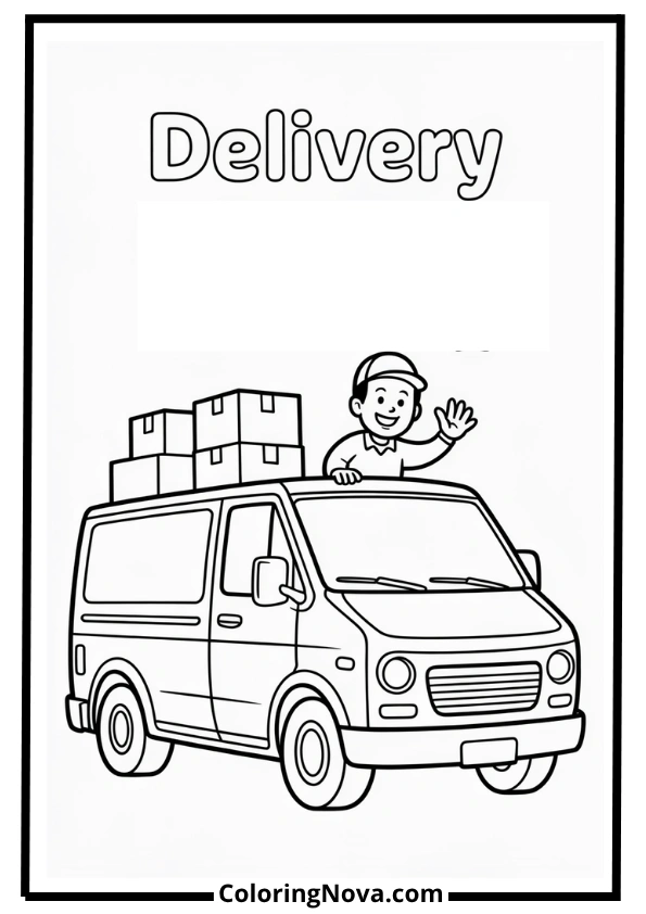 Delivery Van Coloring Page