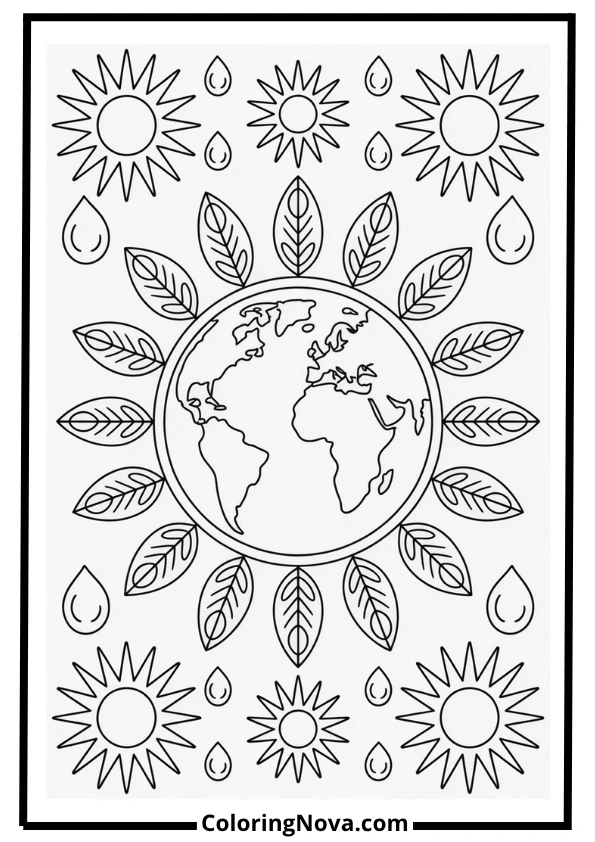 Earth Mandala Coloring Page