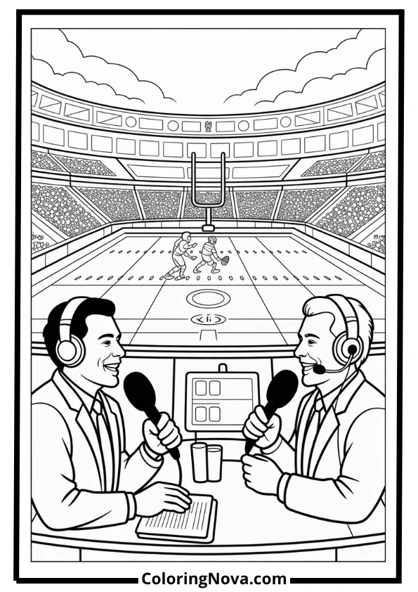 Football Announcer Booth Coloring Page