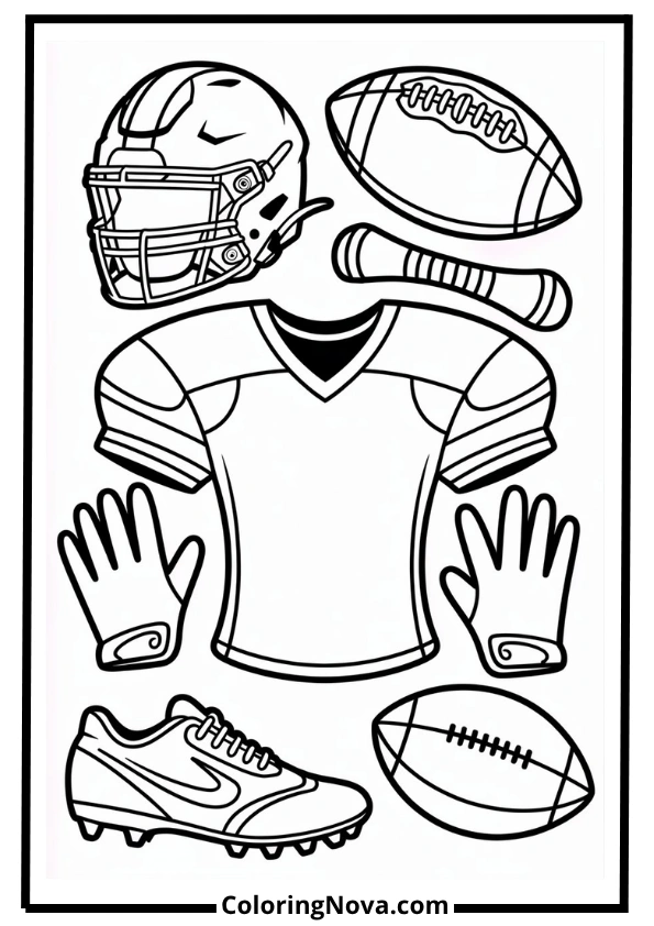Football Gear Coloring Page