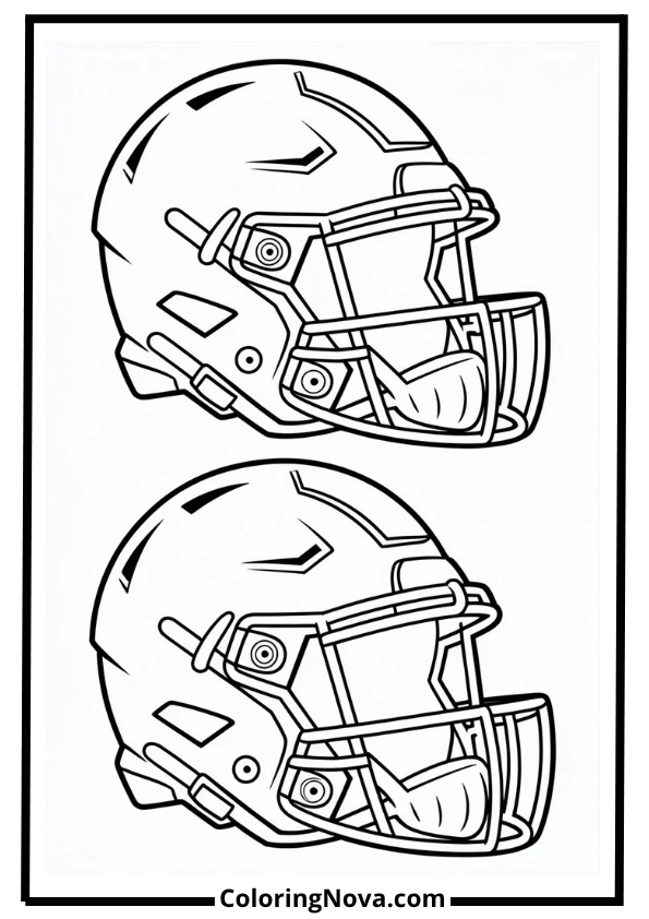 Football Helmet Design Coloring Page