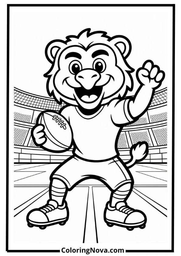 Football Mascot Coloring Page