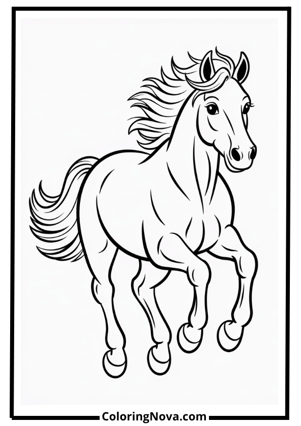 Galloping Stallion Coloring Page