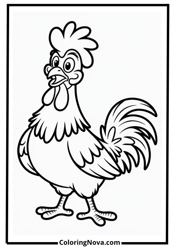 Hei Hei the Funny Rooster Coloring Page