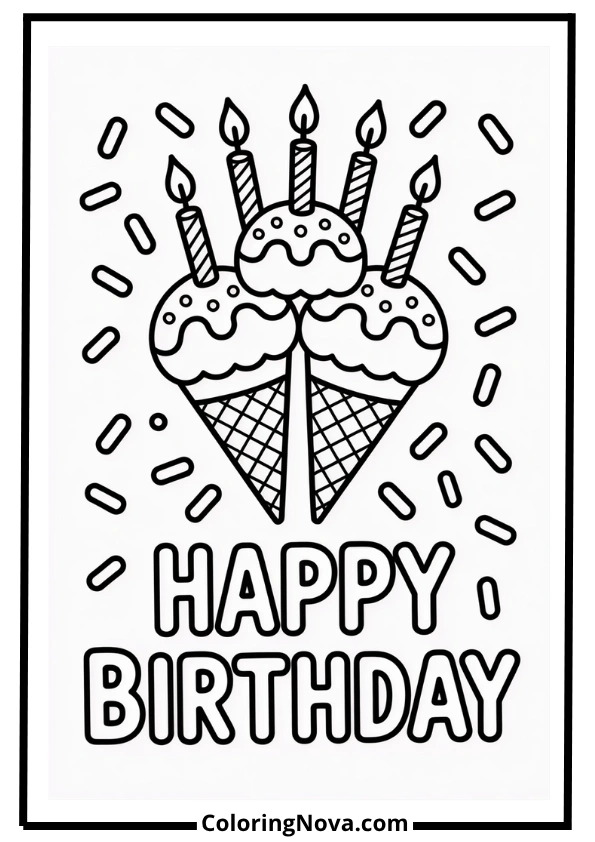 Ice Cream Birthday Page