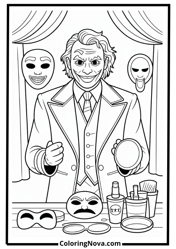 Joker Behind the Scenes Coloring Page