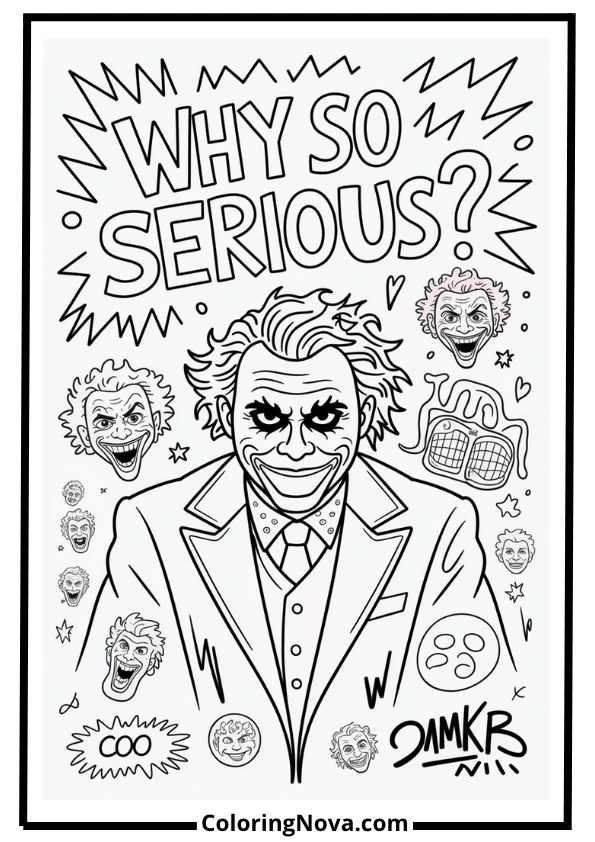 Joker Graffiti Wall Coloring Page