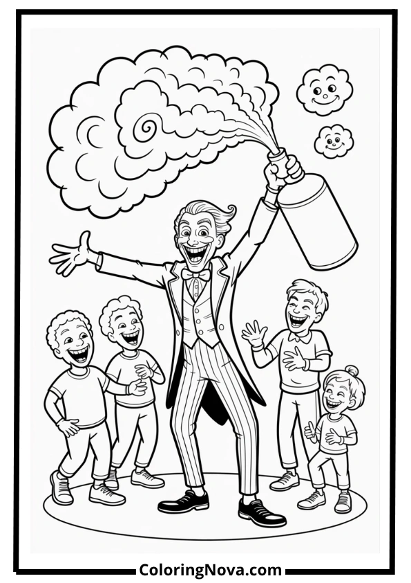 Joker and Laughing Gas Coloring Page
