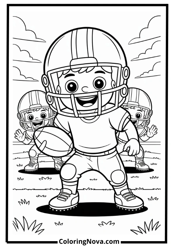 Little League Football Coloring Page