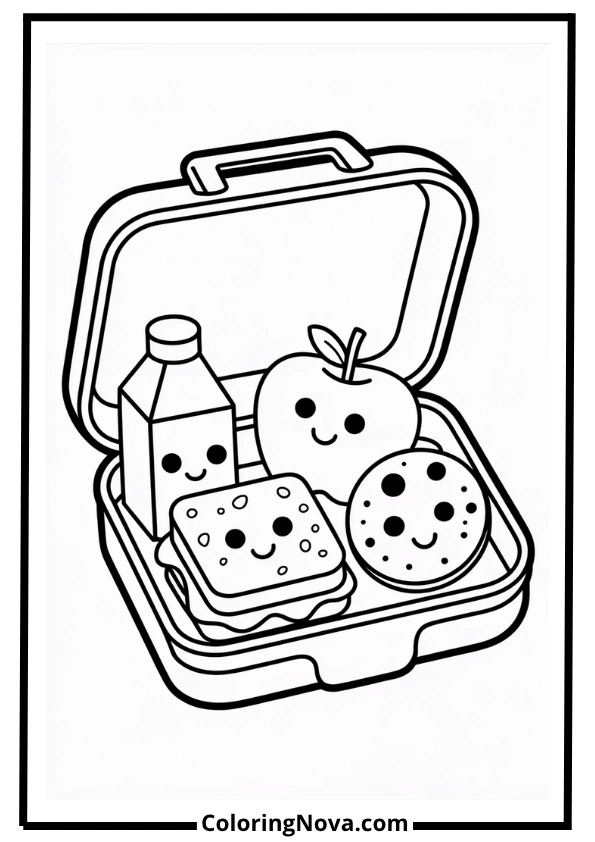 Lunchbox Snacks Coloring Page