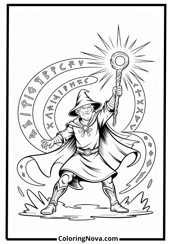 Magic Hero Coloring Page