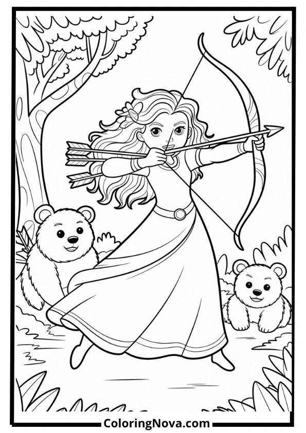 Merida Highland Archery Adventure Coloring Page