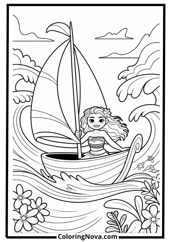 Moana Ocean Wayfinding Voyage Coloring Page