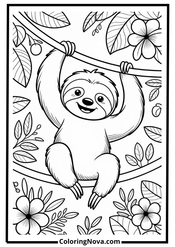 Playful Ponies in Meadow Coloring Page