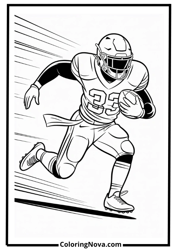 Running Back in Action Coloring Page