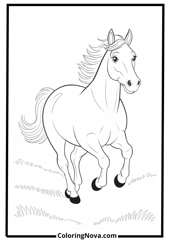 Running Horse Coloring Page