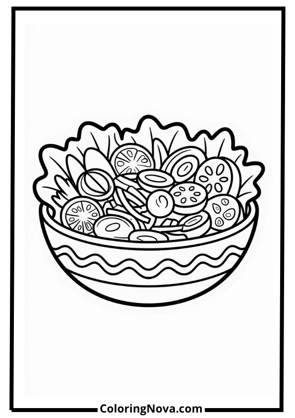 Salad Bowl Coloring Page