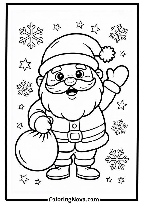 Santa Claus Waving Coloring Page