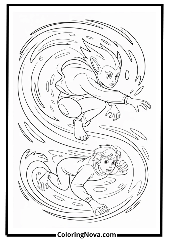 Shape-Shifter Superhero Coloring Page