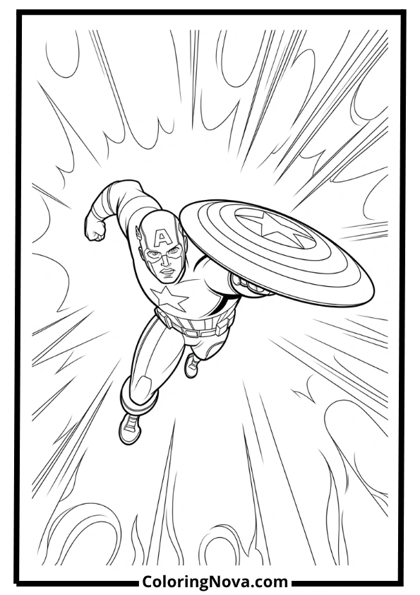 Shield Throw Action Coloring Page