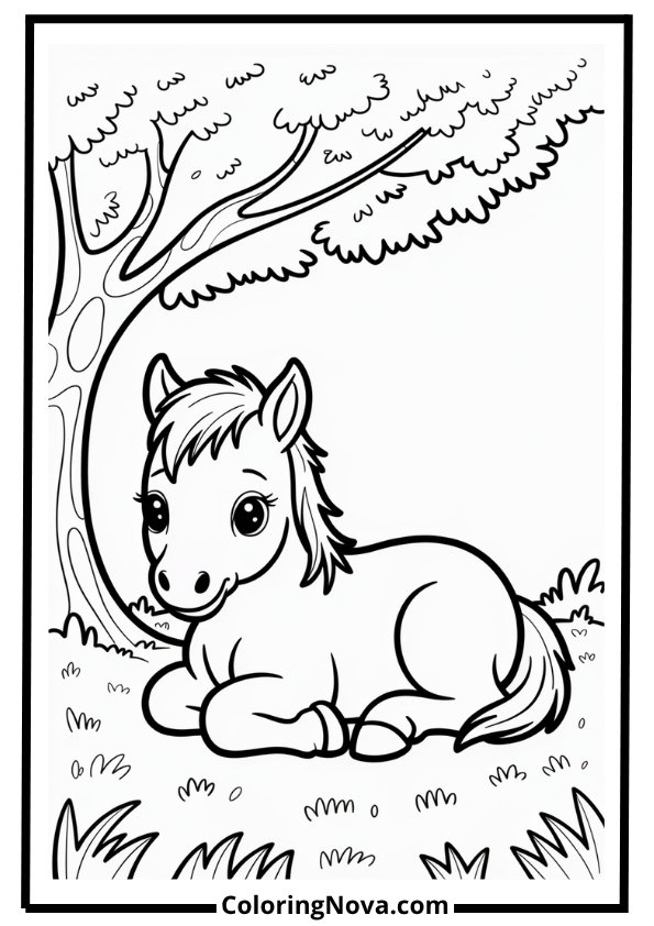 Sleeping Foal Coloring Page