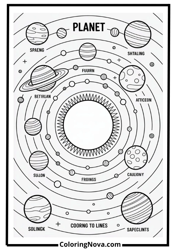 Solar System Learning Poster Coloring Page