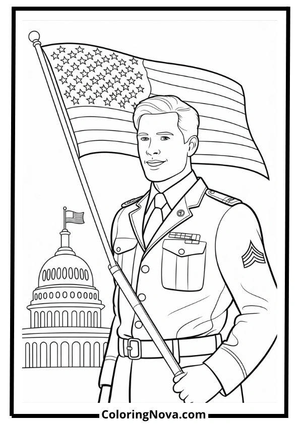 Soldier Steve Rogers Coloring Page