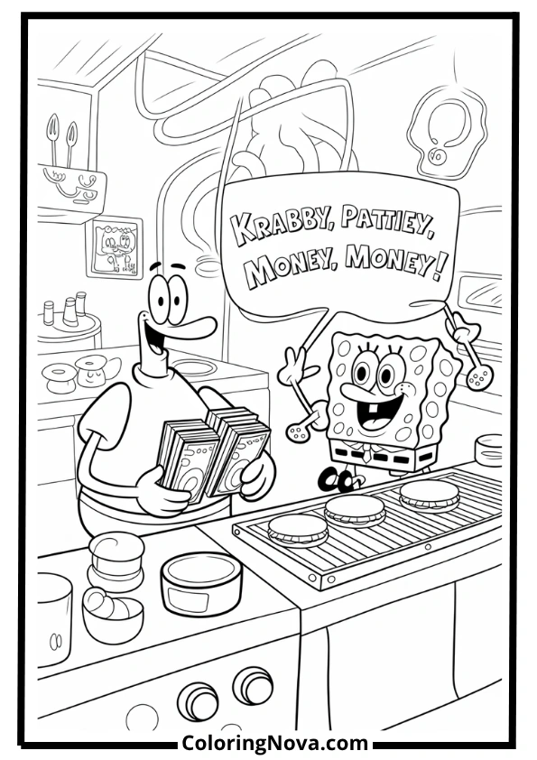 SpongeBob and Mr. Krabs Coloring Page