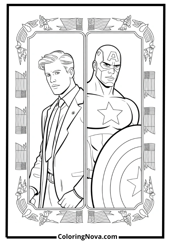 Steve Rogers Transformation Coloring Page