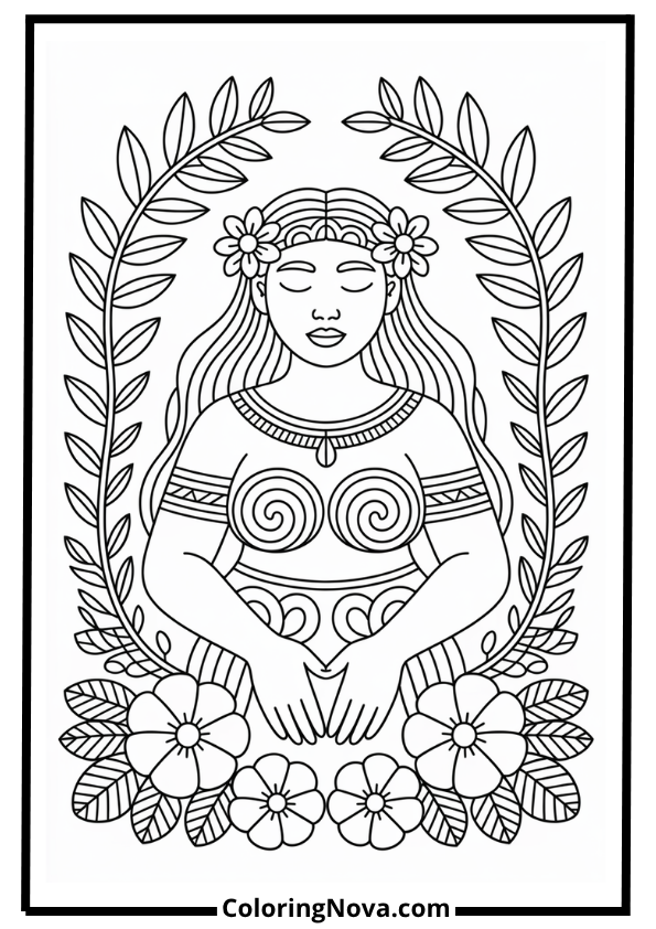 Te Fiti Island Goddess Coloring Page