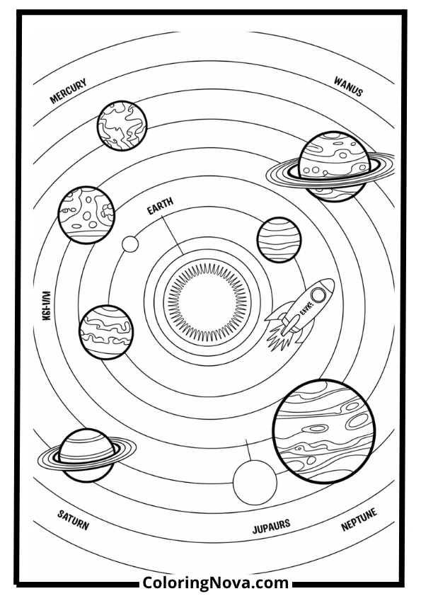 The Complete Solar System Coloring Page