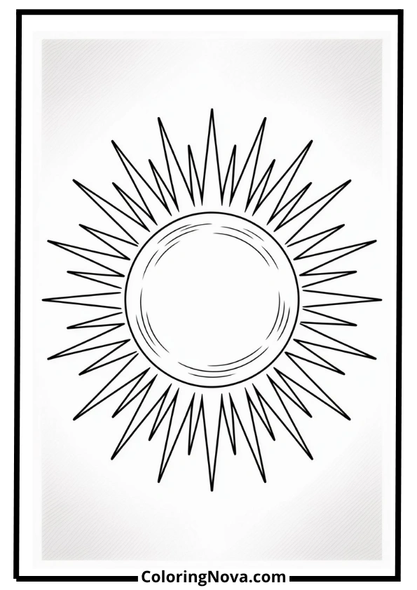The Sun Close-Up Coloring Page