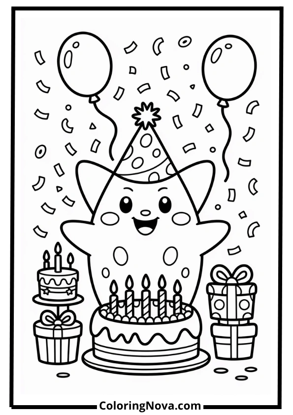 Togepi Birthday Celebration Coloring Page