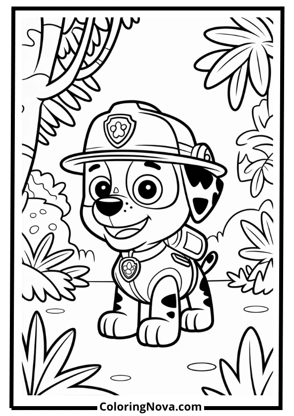 Tracker Exploring Jungle Coloring Page