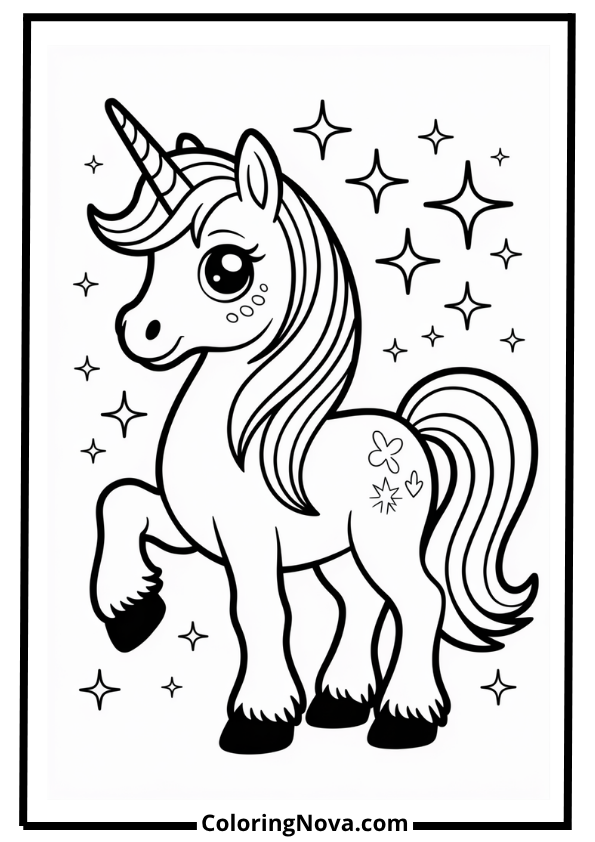 Unicorn Pony Coloring Page