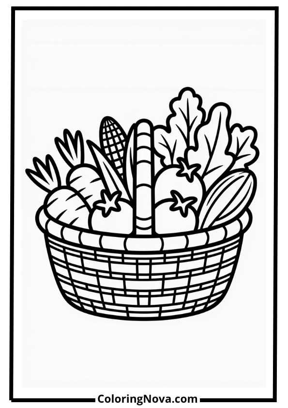 Vegetable Garden Harvest Coloring Page