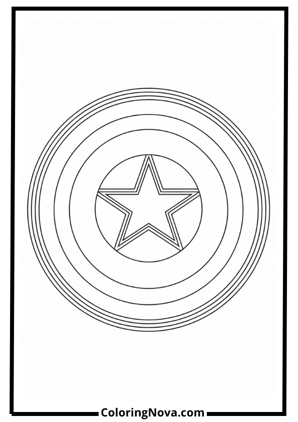 Vibranium Shield Close-Up Coloring Page