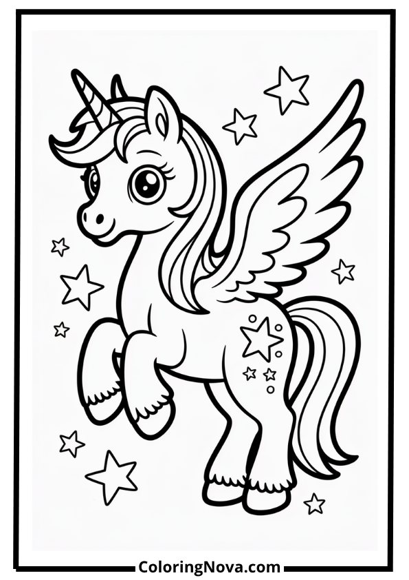 Winged Pony Coloring Page