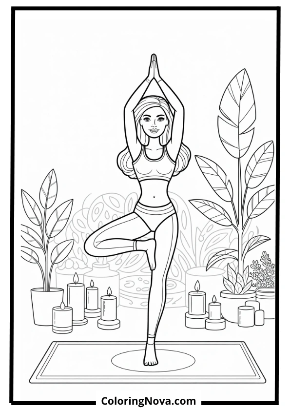 barbie yoga instructor coloring page