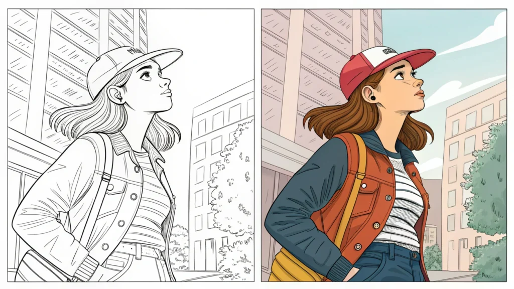 girl moment coloring