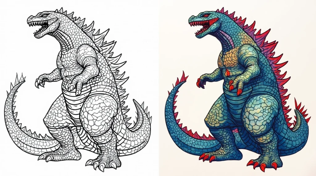 godzilla coloring pages