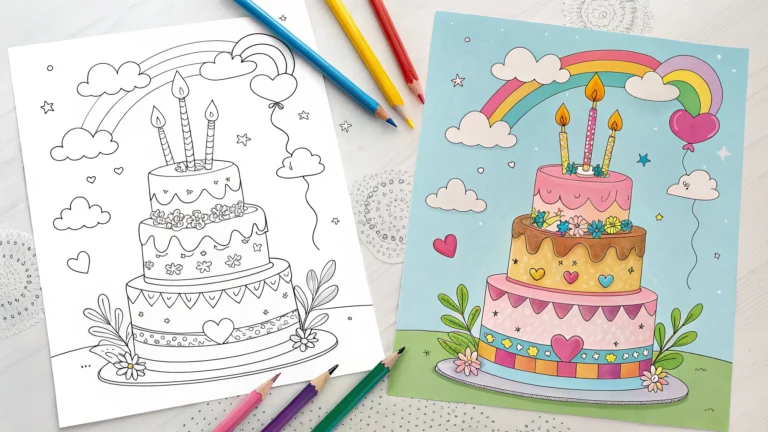 happy birthday coloring pages​